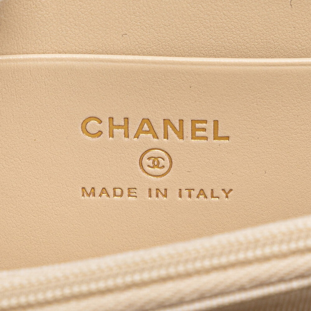 CHANEL Cream Caviar Leather Logo Wallet - Picture 8 of 10